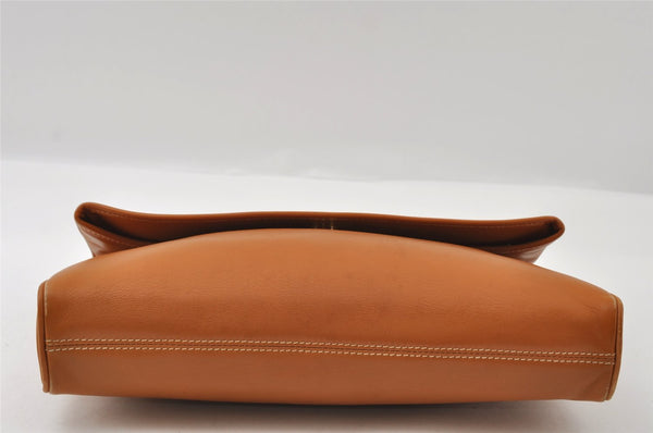 Authentic GUCCI Vintage Clutch Hand Bag Purse Leather Brown 5293I