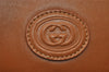 Authentic GUCCI Vintage Clutch Hand Bag Purse Leather Brown 5293I