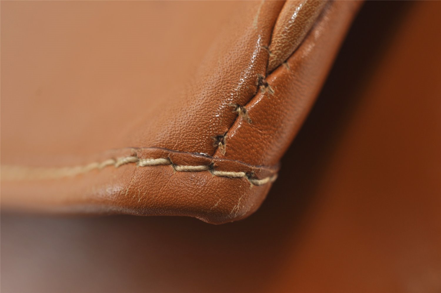 Authentic GUCCI Vintage Clutch Hand Bag Purse Leather Brown 5293I