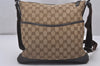Authentic GUCCI Shoulder Cross Body Bag GG Canvas Leather 145857 Brown 5294I