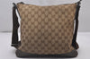 Authentic GUCCI Shoulder Cross Body Bag GG Canvas Leather 145857 Brown 5294I