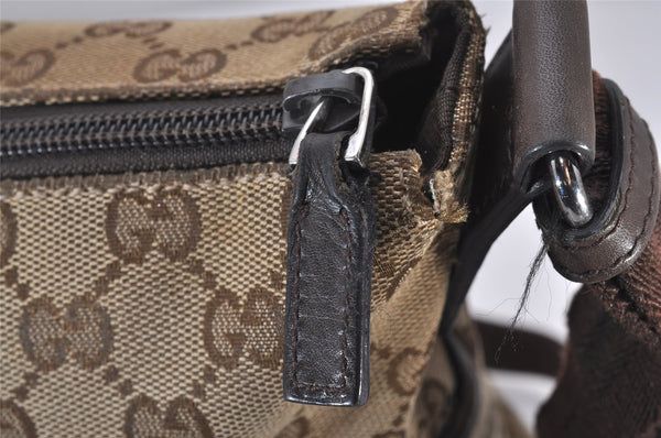Authentic GUCCI Shoulder Cross Body Bag GG Canvas Leather 145857 Brown 5294I