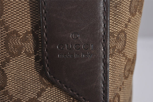 Authentic GUCCI Shoulder Cross Body Bag GG Canvas Leather 145857 Brown 5294I