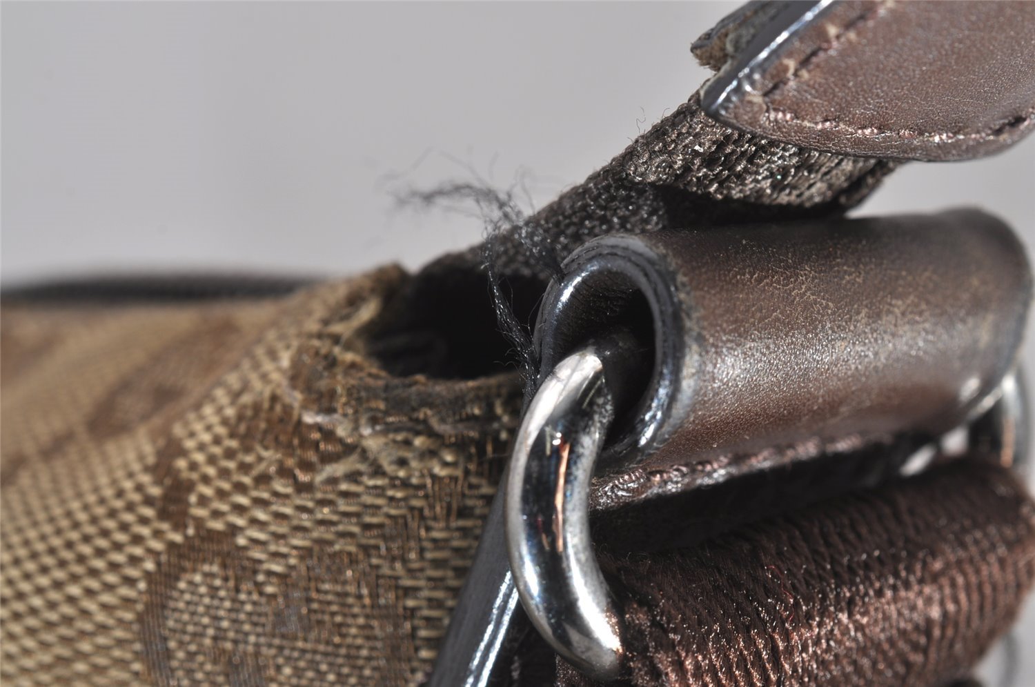 Authentic GUCCI Shoulder Cross Body Bag GG Canvas Leather 145857 Brown 5294I