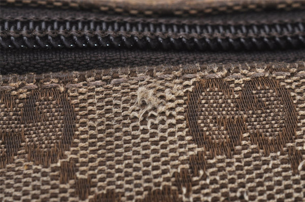 Authentic GUCCI Shoulder Cross Body Bag GG Canvas Leather 145857 Brown 5294I