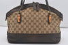 Auth GUCCI Bamboo Laidback Crafty Tote Bag GG Canvas Leather 339002 Brown 5295I