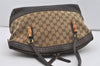 Auth GUCCI Bamboo Laidback Crafty Tote Bag GG Canvas Leather 339002 Brown 5295I