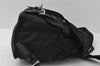 Authentic PRADA VELA Nylon Tessuto Leather Backpack Purse B6677 Black 5298I