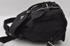 Authentic PRADA VELA Nylon Tessuto Leather Backpack Purse B6677 Black 5298I