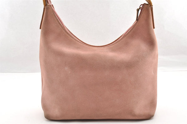 Authentic GUCCI Vintage Shoulder Hand Bag Purse Suede Leather Pink 5301I