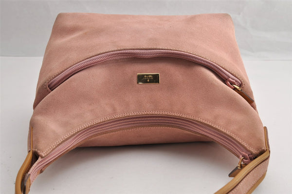 Authentic GUCCI Vintage Shoulder Hand Bag Purse Suede Leather Pink 5301I