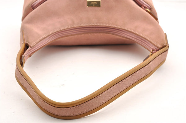 Authentic GUCCI Vintage Shoulder Hand Bag Purse Suede Leather Pink 5301I
