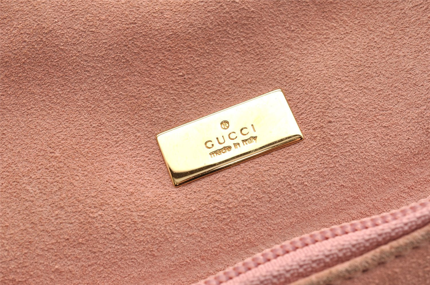 Authentic GUCCI Vintage Shoulder Hand Bag Purse Suede Leather Pink 5301I
