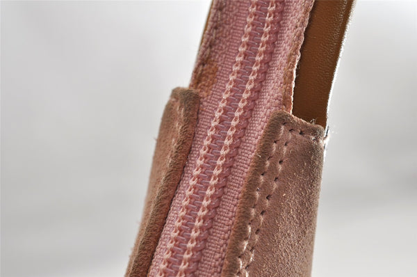 Authentic GUCCI Vintage Shoulder Hand Bag Purse Suede Leather Pink 5301I