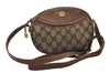 Authentic GUCCI Vintage Shoulder Cross Body Bag Purse GG PVC Leather Brown 5306I