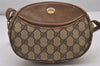 Authentic GUCCI Vintage Shoulder Cross Body Bag Purse GG PVC Leather Brown 5306I