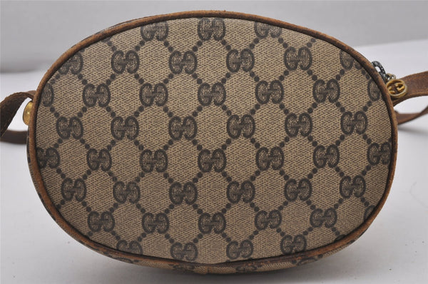 Authentic GUCCI Vintage Shoulder Cross Body Bag Purse GG PVC Leather Brown 5306I