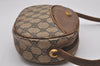 Authentic GUCCI Vintage Shoulder Cross Body Bag Purse GG PVC Leather Brown 5306I