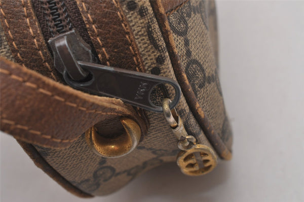 Authentic GUCCI Vintage Shoulder Cross Body Bag Purse GG PVC Leather Brown 5306I