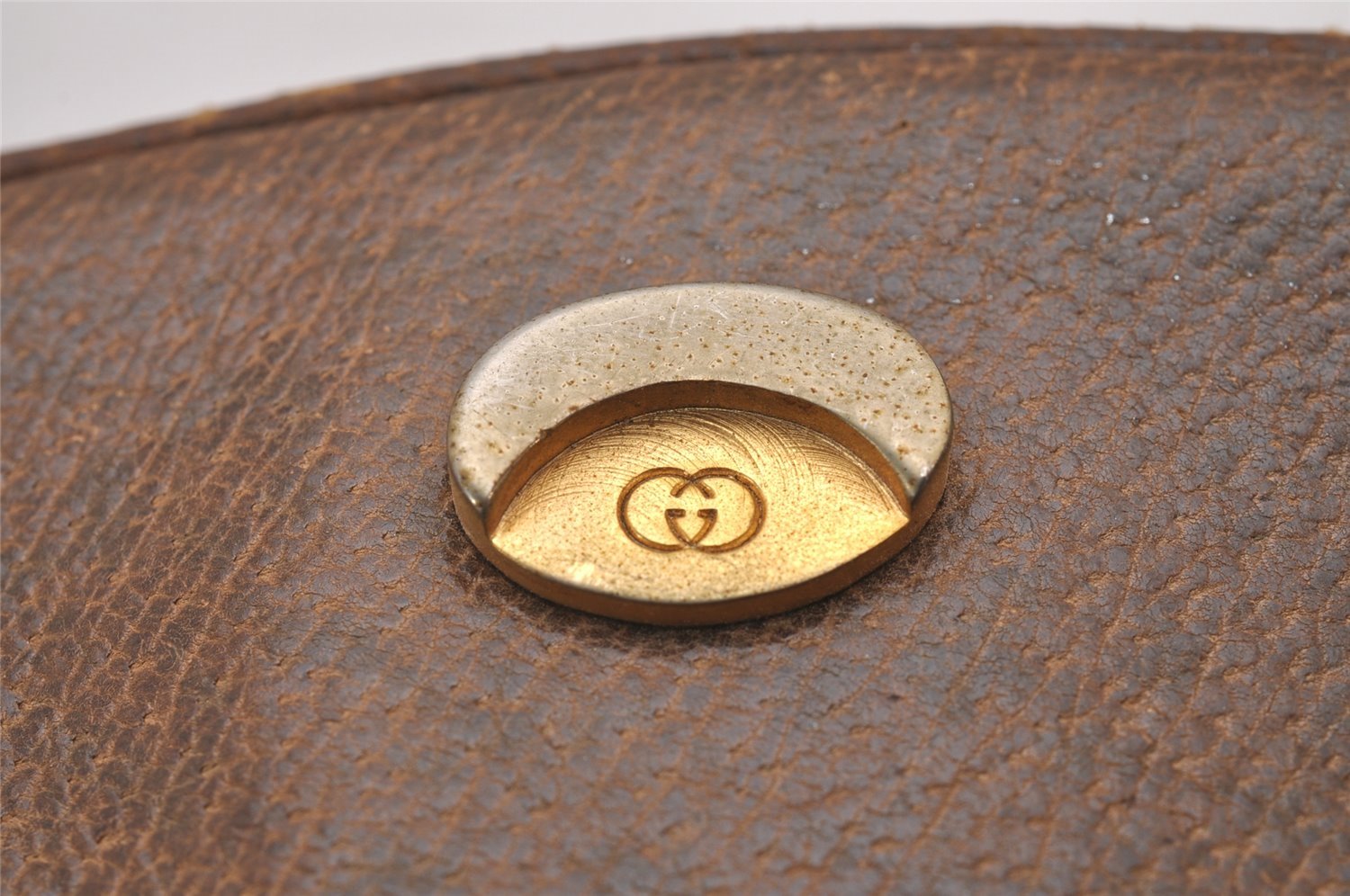 Authentic GUCCI Vintage Shoulder Cross Body Bag Purse GG PVC Leather Brown 5306I