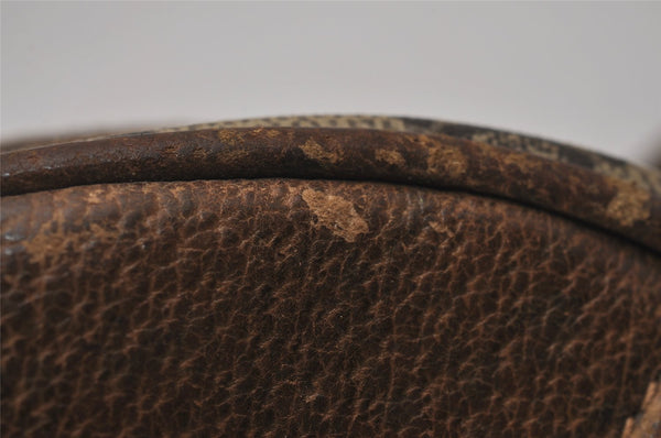 Authentic GUCCI Vintage Shoulder Cross Body Bag Purse GG PVC Leather Brown 5306I