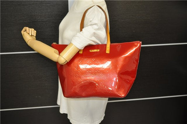 Authentic Louis Vuitton Vernis Bellevue GM Hand Bag Red M93583 LV 5307D