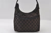 Authentic GUCCI Shoulder Hand Bag Purse GG Canvas Leather 0013386 Black 5307I