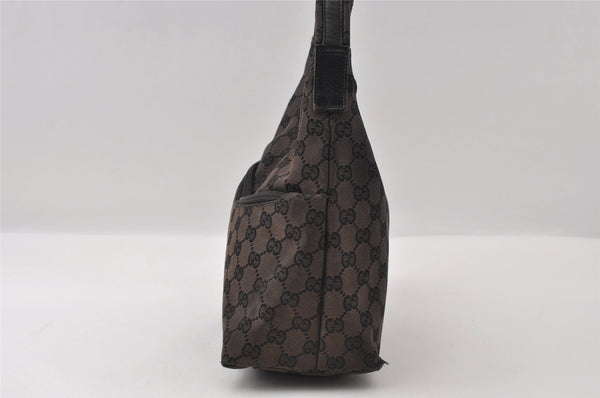 Authentic GUCCI Shoulder Hand Bag Purse GG Canvas Leather 0013386 Black 5307I
