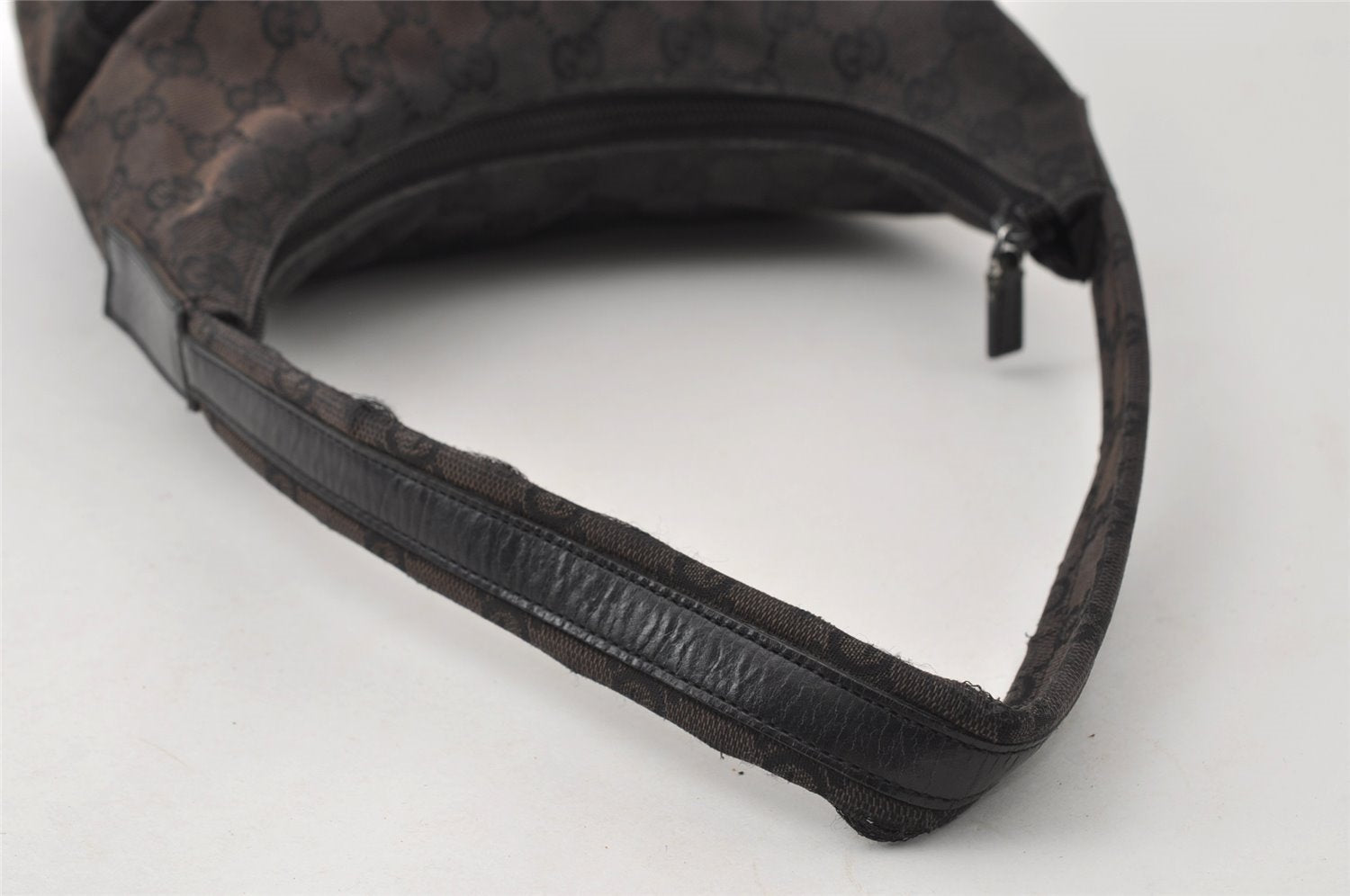 Authentic GUCCI Shoulder Hand Bag Purse GG Canvas Leather 0013386 Black 5307I