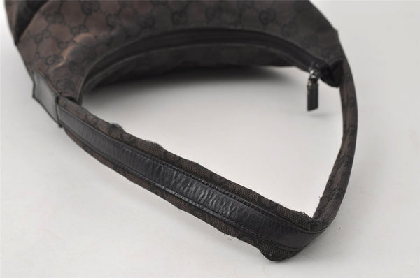 Authentic GUCCI Shoulder Hand Bag Purse GG Canvas Leather 0013386 Black 5307I