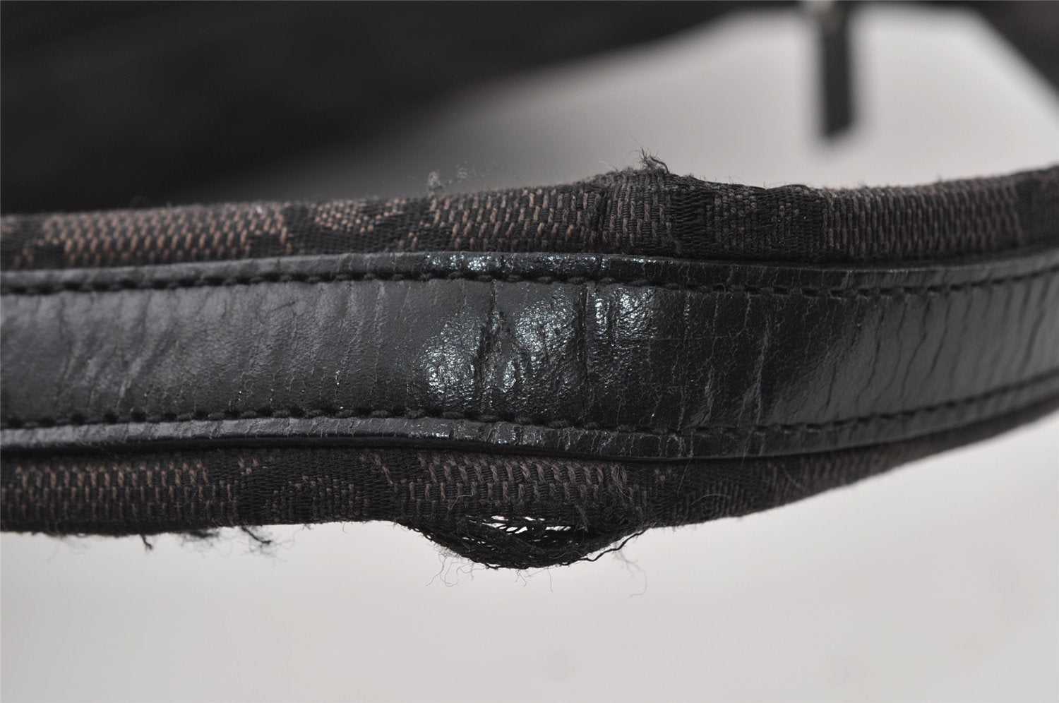 Authentic GUCCI Shoulder Hand Bag Purse GG Canvas Leather 0013386 Black 5307I