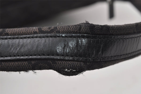 Authentic GUCCI Shoulder Hand Bag Purse GG Canvas Leather 0013386 Black 5307I