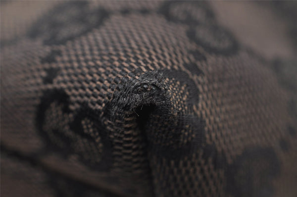 Authentic GUCCI Shoulder Hand Bag Purse GG Canvas Leather 0013386 Black 5307I