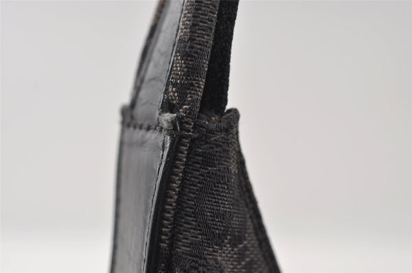 Authentic GUCCI Shoulder Hand Bag Purse GG Canvas Leather 0013386 Black 5307I