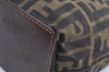 Authentic FENDI Zucca Vintage Shoulder Hand Tote Bag Nylon Leather Brown 5309H
