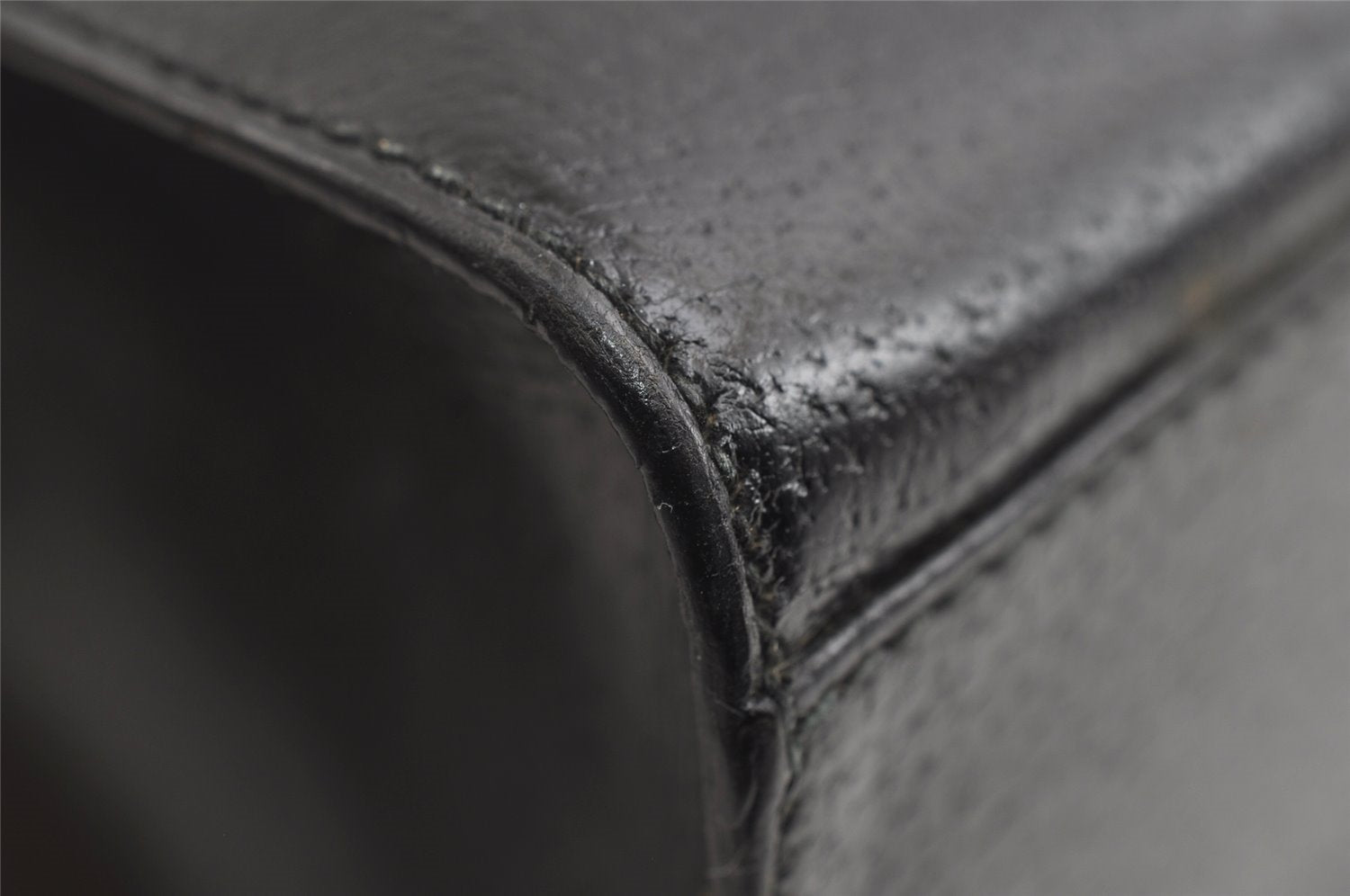 Authentic GUCCI Vintage Hand Bag Purse Leather Black 5309I