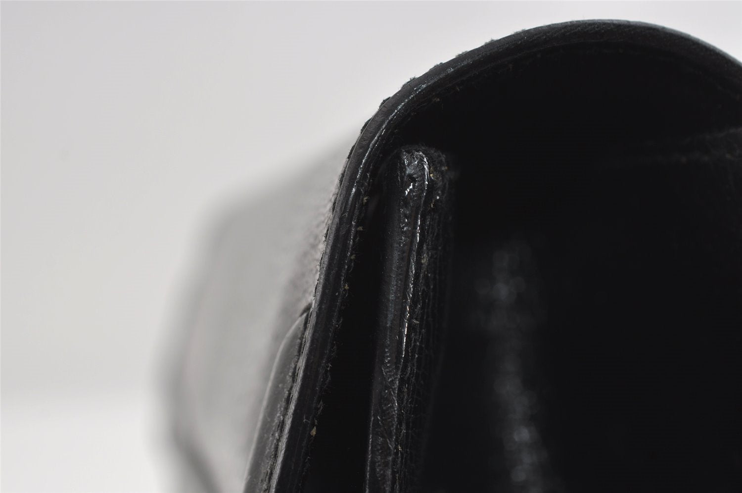 Authentic GUCCI Vintage Hand Bag Purse Leather Black 5309I