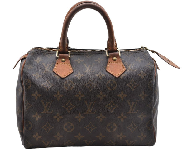 Authentic Louis Vuitton Monogram Speedy 25 Boston Hand Bag M41528 LV 5312D