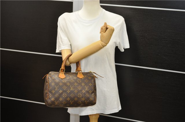 Authentic Louis Vuitton Monogram Speedy 25 Boston Hand Bag M41528 LV 5312D