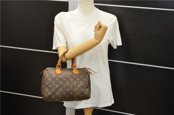 Authentic Louis Vuitton Monogram Speedy 25 Boston Hand Bag M41528 LV 5312D