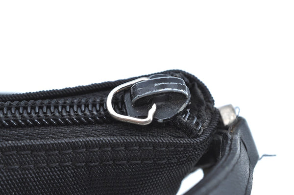 Authentic GUCCI Hand Bag Pouch Purse Nylon Leather 0391103 Black 5312F