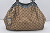 Authentic GUCCI Sukey Shoulder Tote Bag GG Canvas Leather 211944 Brown 5314I