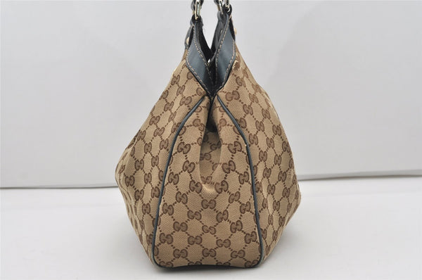 Authentic GUCCI Sukey Shoulder Tote Bag GG Canvas Leather 211944 Brown 5314I