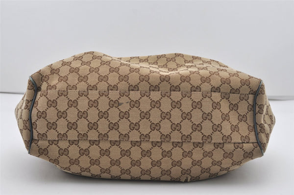 Authentic GUCCI Sukey Shoulder Tote Bag GG Canvas Leather 211944 Brown 5314I