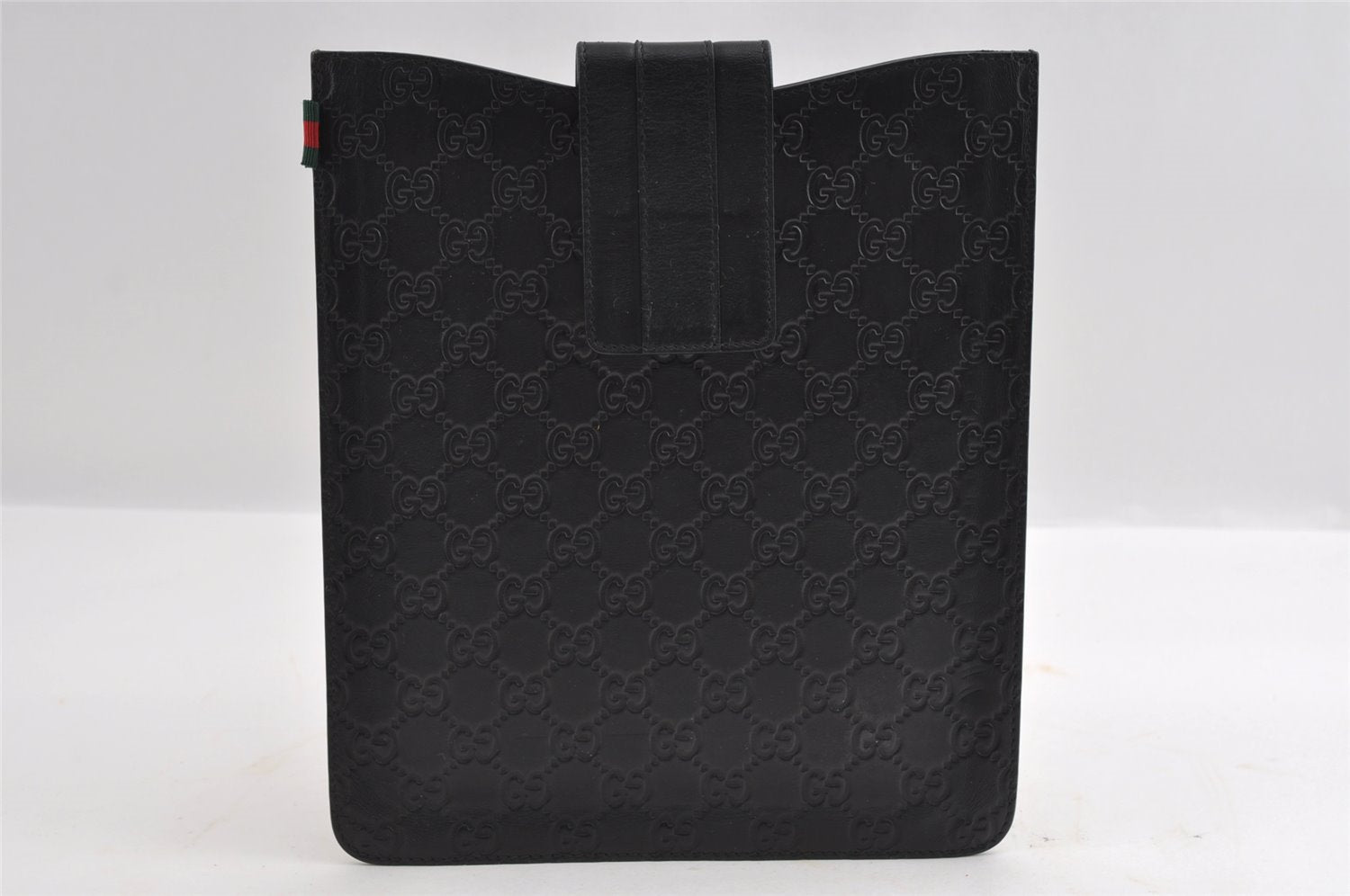 Authentic GUCCI Guccissima GG Leather iPad Tablet Case 256575 Black 5316I