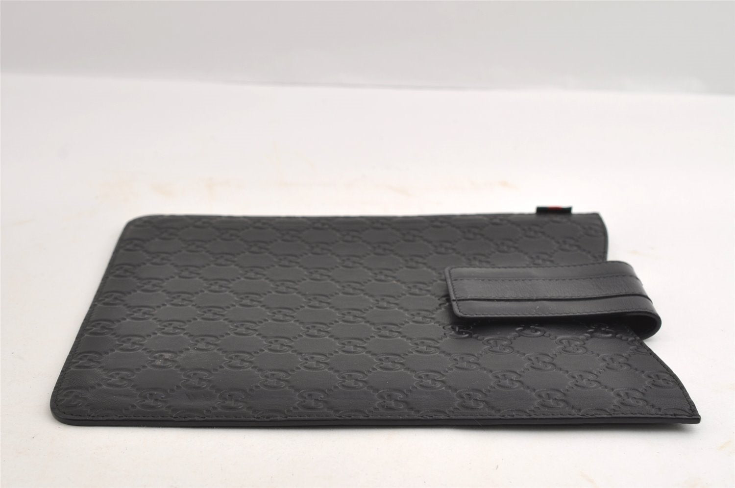 Authentic GUCCI Guccissima GG Leather iPad Tablet Case 256575 Black 5316I