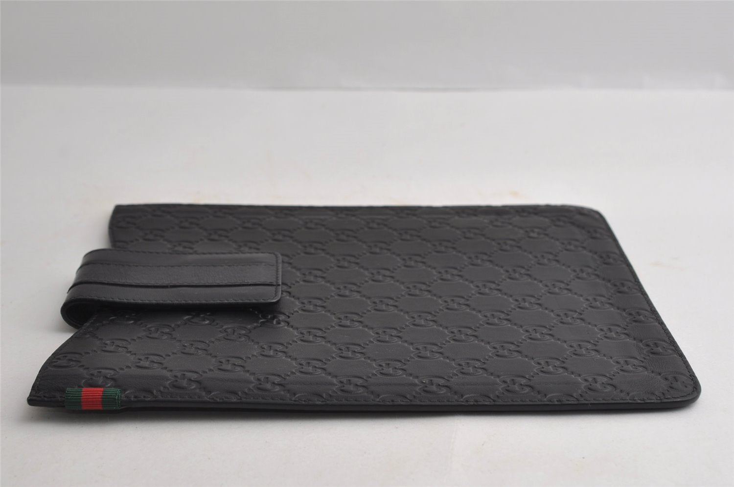 Authentic GUCCI Guccissima GG Leather iPad Tablet Case 256575 Black 5316I