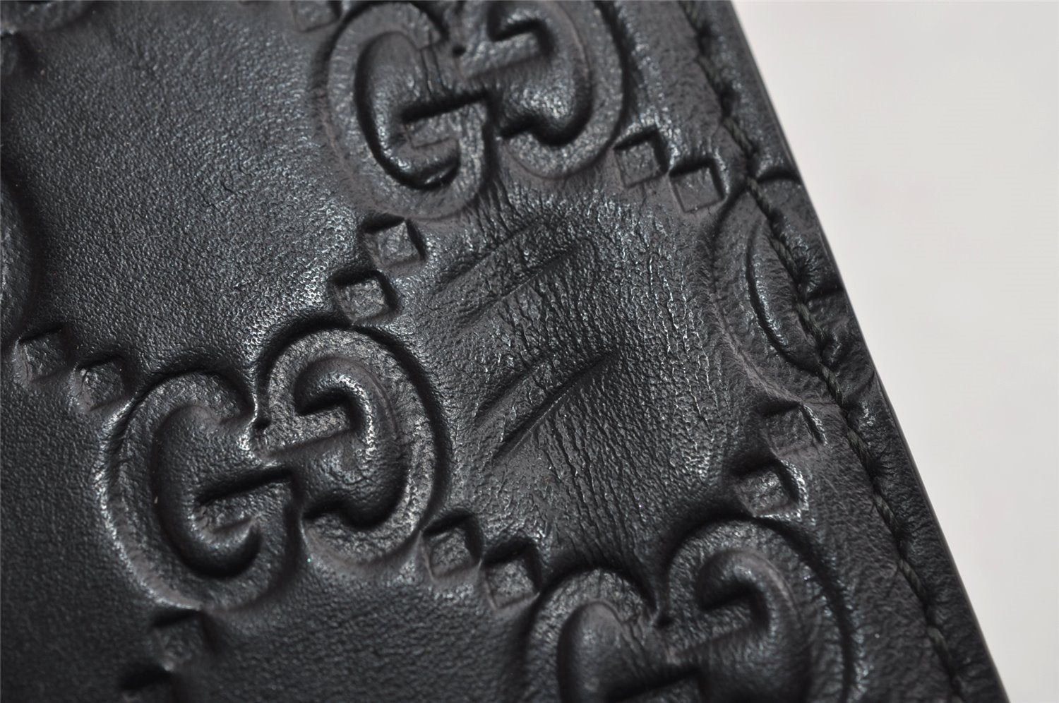 Authentic GUCCI Guccissima GG Leather iPad Tablet Case 256575 Black 5316I