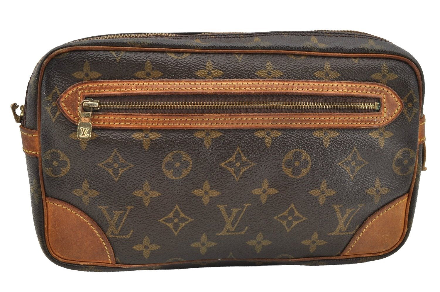 Authentic Louis Vuitton Monogram Marly Dragonne GM M51825 Clutch Bag Junk 5317I