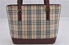 Authentic BURBERRY Nova Check Canvas Leather Shoulder Hand Bag Beige 5319F